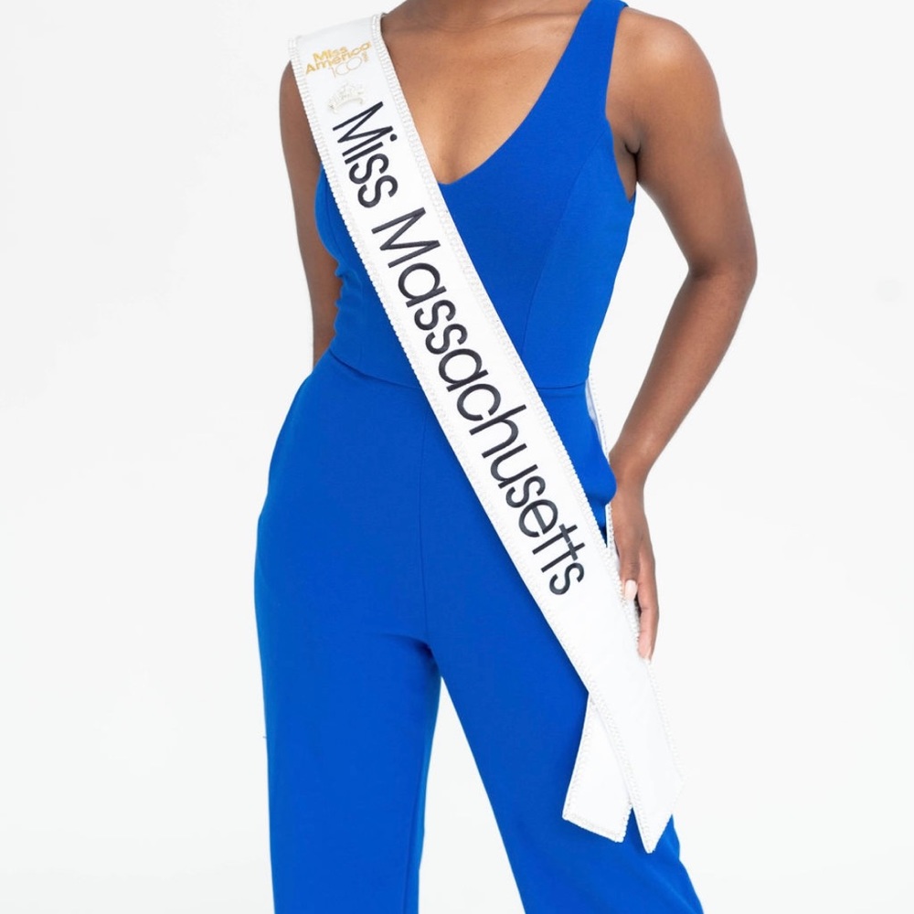 Blue V Neck Jumpsuit with pockets